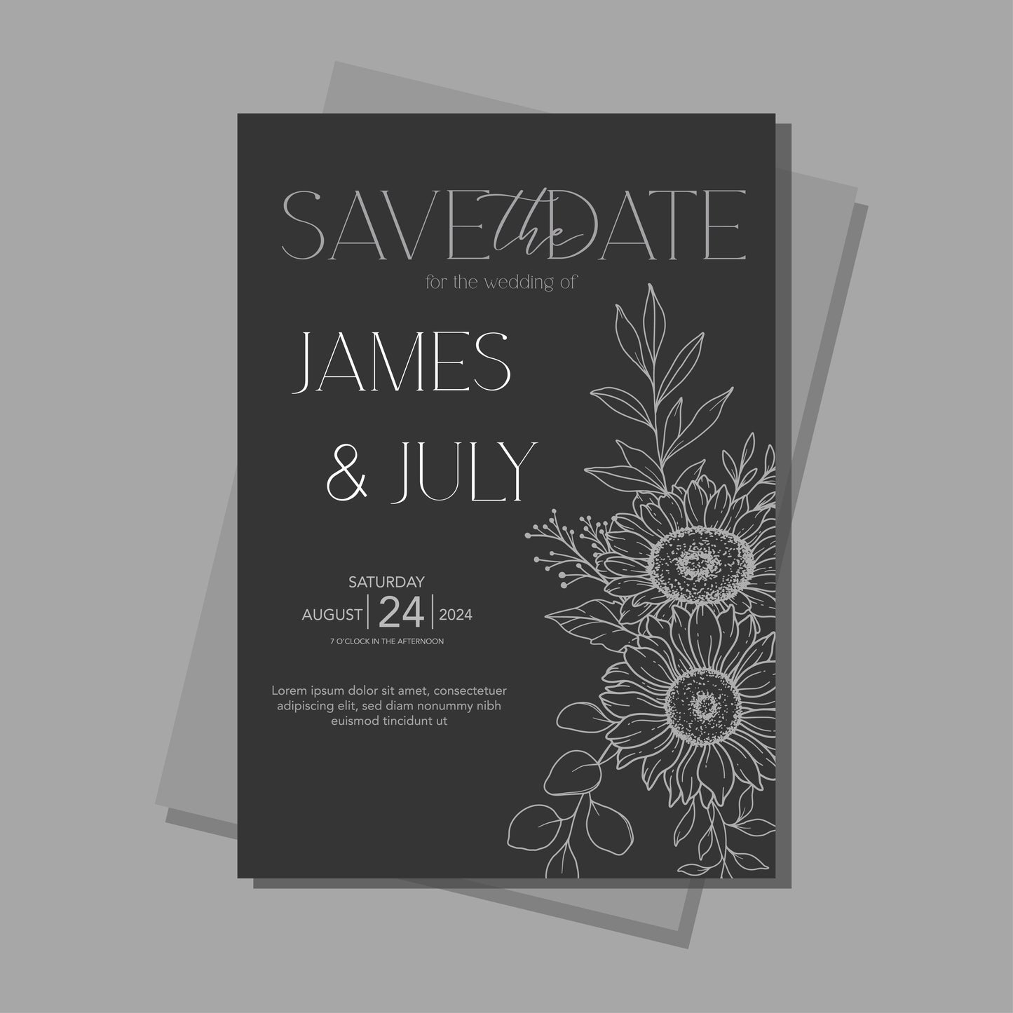 A6 Wedding Invitation
